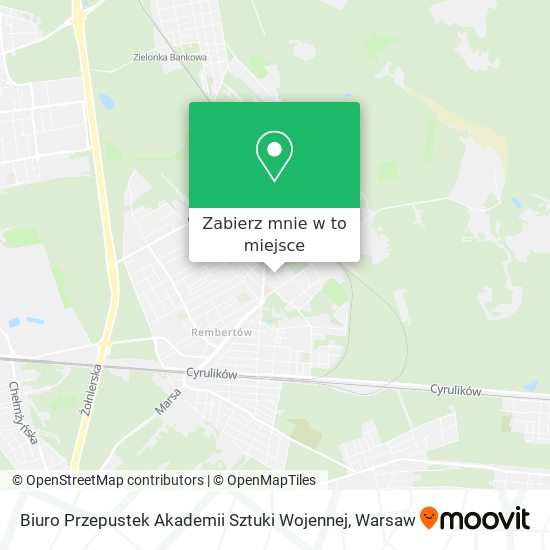 Mapa Biuro Przepustek Akademii Sztuki Wojennej