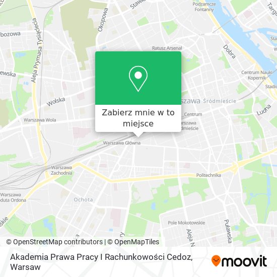 Mapa Akademia Prawa Pracy I Rachunkowości Cedoz