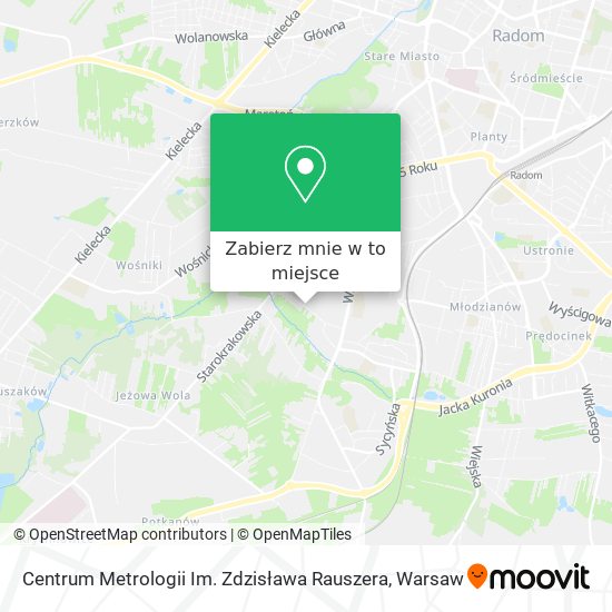 Mapa Centrum Metrologii Im. Zdzisława Rauszera