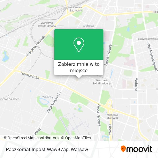 Mapa Paczkomat Inpost Waw97ap