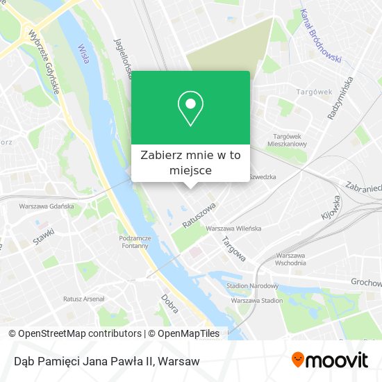 Mapa Dąb Pamięci Jana Pawła II