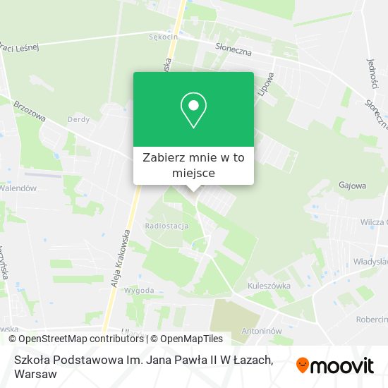 Mapa Szkoła Podstawowa Im. Jana Pawła II W Łazach