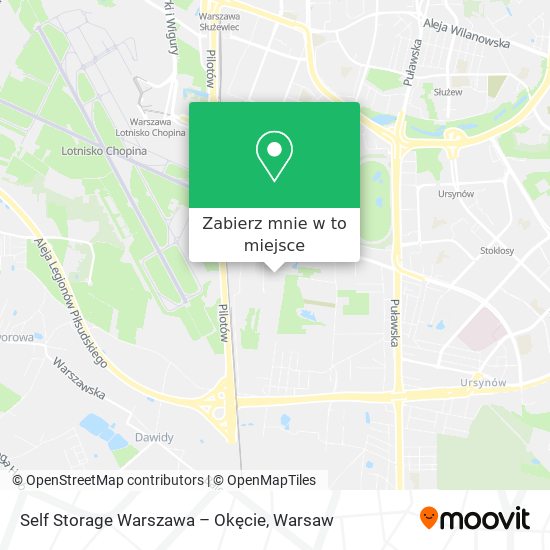 Mapa Self Storage Warszawa – Okęcie