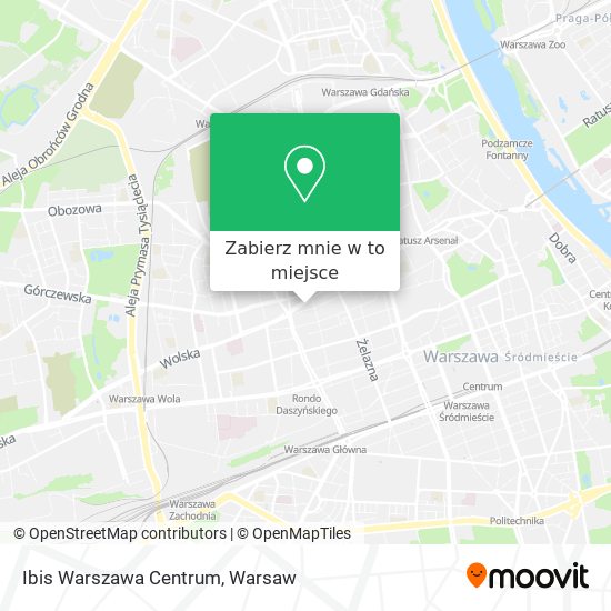 Mapa Ibis Warszawa Centrum