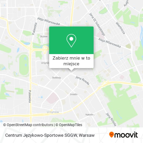 Mapa Centrum Językowo-Sportowe SGGW