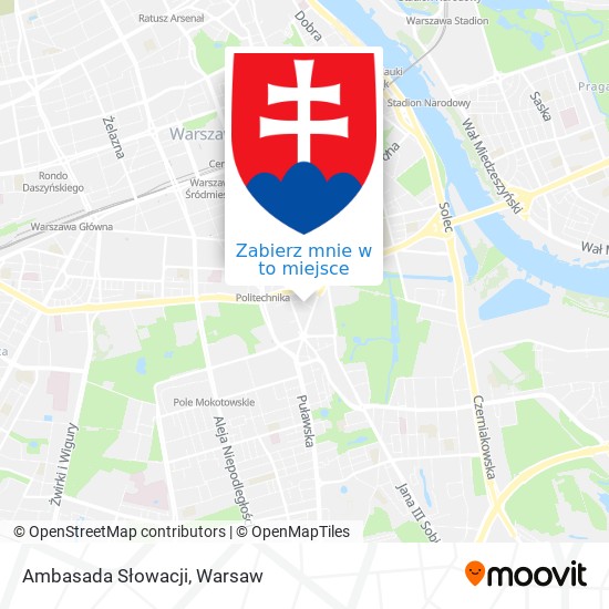 Mapa Ambasada Słowacji