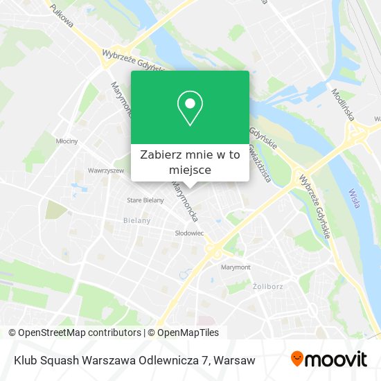 Mapa Klub Squash Warszawa Odlewnicza 7