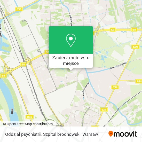 Mapa Oddział psychiatrii, Szpital bródnowski