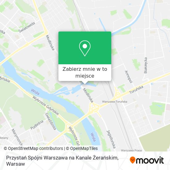 Mapa Przystań Spójni Warszawa na Kanale Żerańskim