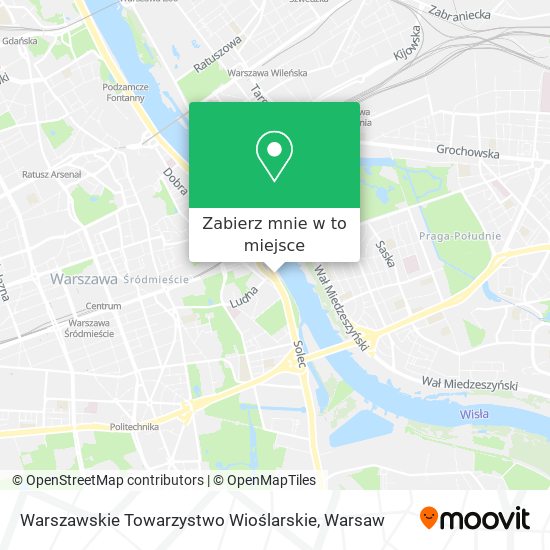 Mapa Warszawskie Towarzystwo Wioślarskie