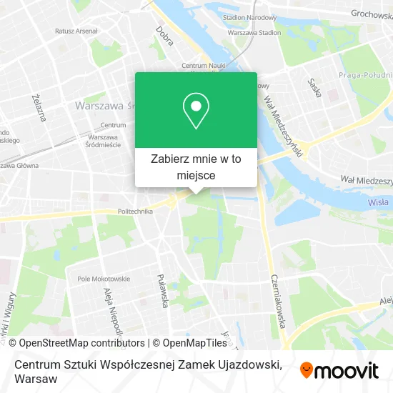 Mapa Centrum Sztuki Współczesnej Zamek Ujazdowski