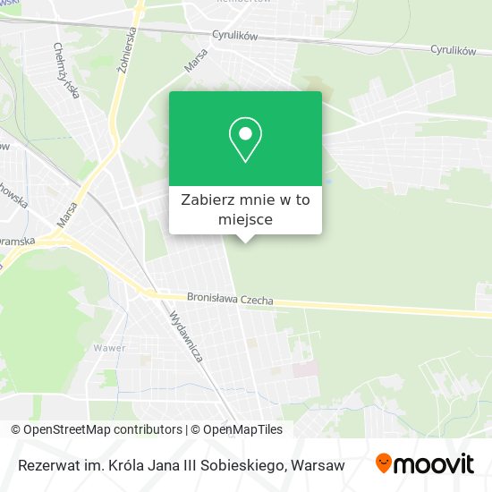 Mapa Rezerwat im. Króla Jana III Sobieskiego