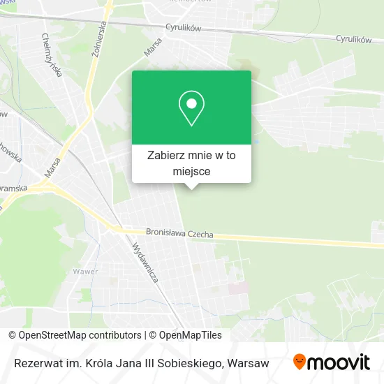 Mapa Rezerwat im. Króla Jana III Sobieskiego