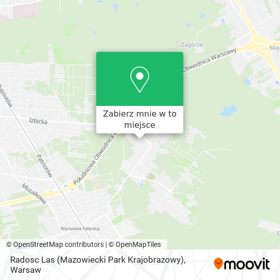 Mapa Radosc Las (Mazowiecki Park Krajobrazowy)