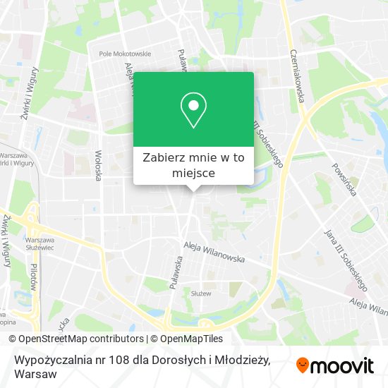 Mapa Wypożyczalnia nr 108 dla Dorosłych i Młodzieży