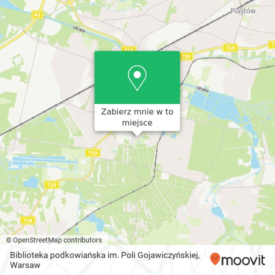 Mapa Biblioteka podkowiańska im. Poli Gojawiczyńskiej