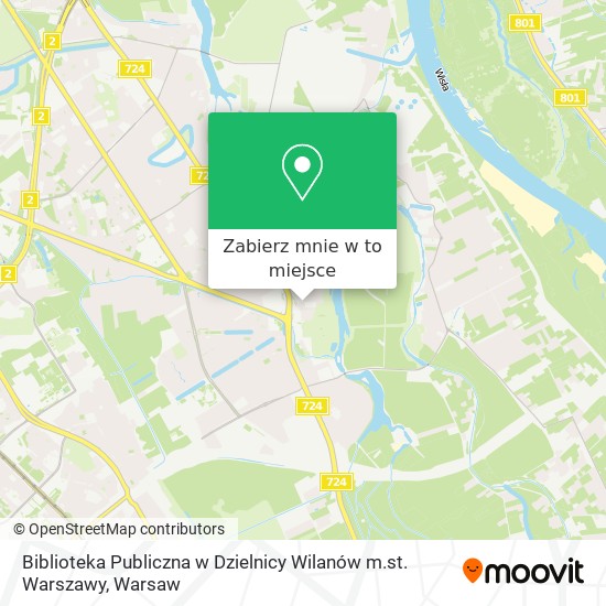 Mapa Biblioteka Publiczna w Dzielnicy Wilanów m.st. Warszawy