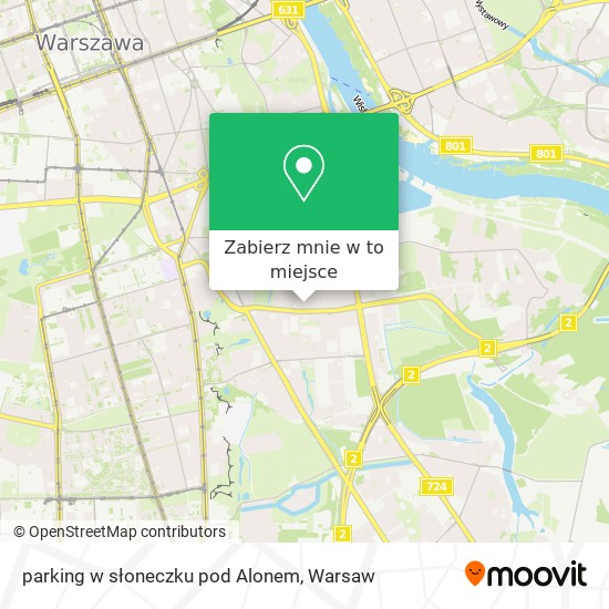 Mapa parking w słoneczku pod Alonem