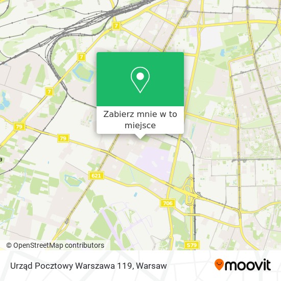 Mapa Urząd Pocztowy Warszawa 119