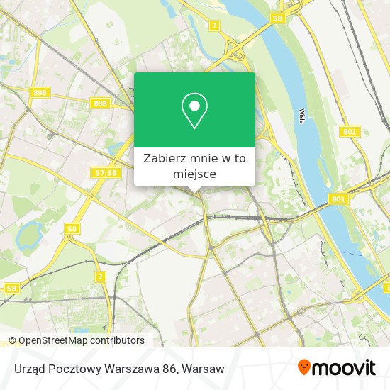 Mapa Urząd Pocztowy Warszawa 86