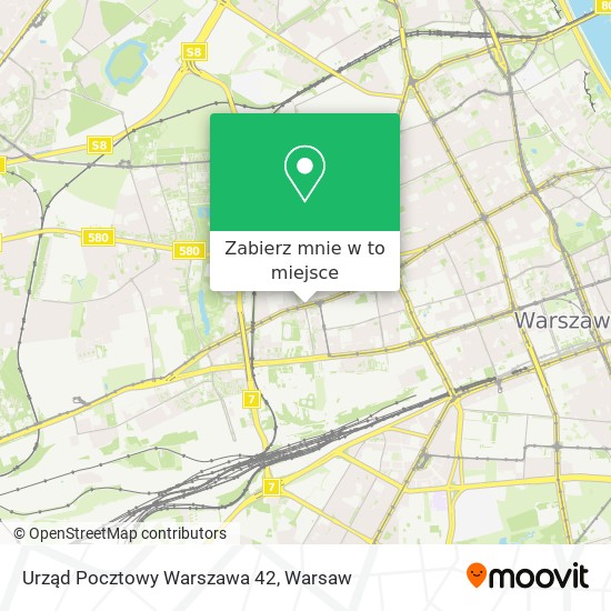 Mapa Urząd Pocztowy Warszawa 42