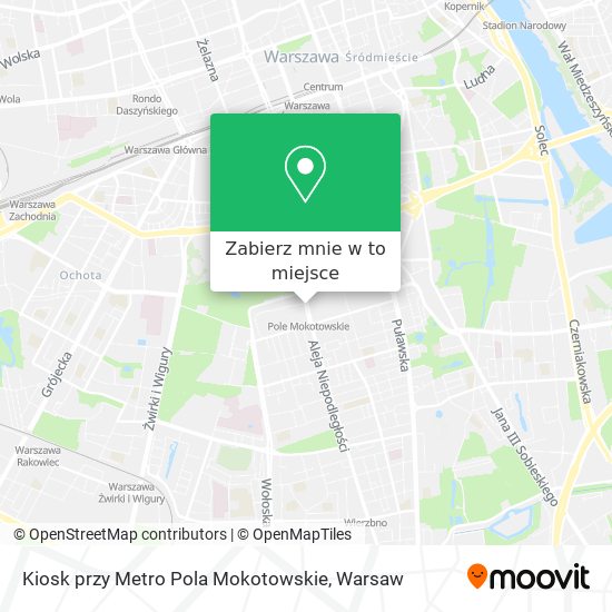 Mapa Kiosk przy Metro Pola Mokotowskie