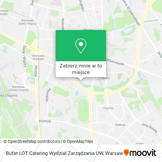 Mapa Bufet LOT Catering Wydział Zarządzania UW