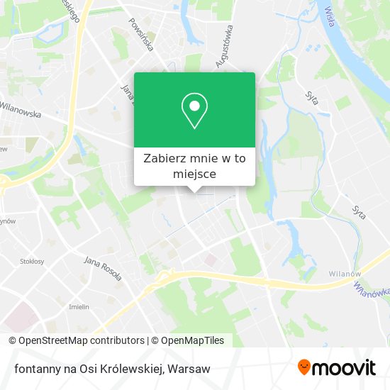 Mapa fontanny na Osi Królewskiej