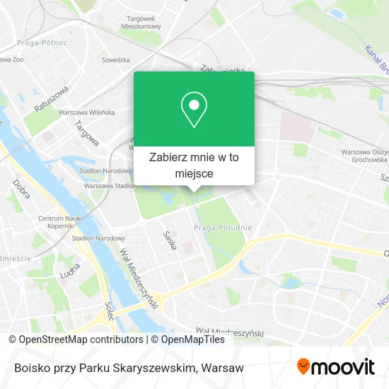Mapa Boisko przy Parku Skaryszewskim