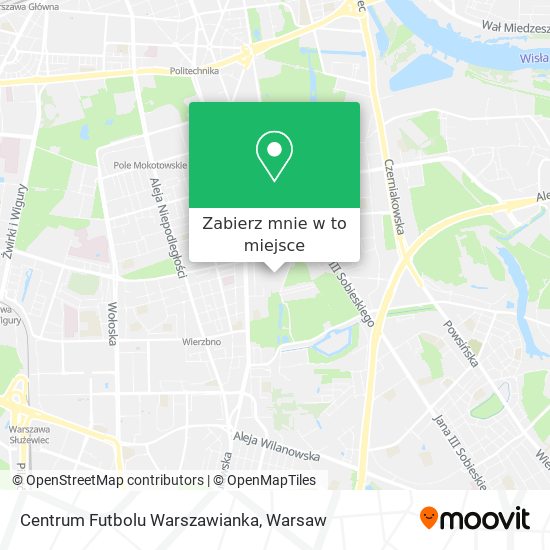 Mapa Centrum Futbolu Warszawianka