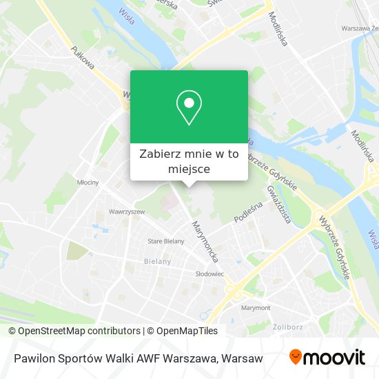 Mapa Pawilon Sportów Walki AWF Warszawa
