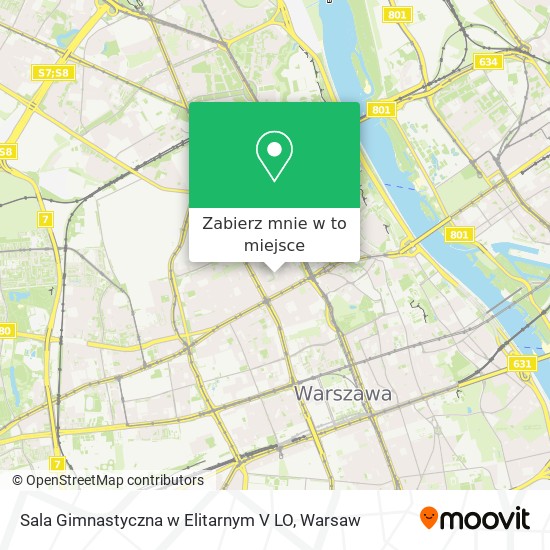 Mapa Sala Gimnastyczna w Elitarnym V LO