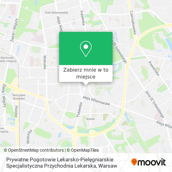 Mapa Prywatne Pogotowie Lekarsko-Pielęgniarskie Specjalistyczna Przychodnia Lekarska