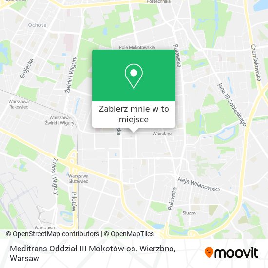 Mapa Meditrans Oddział III Mokotów os. Wierzbno