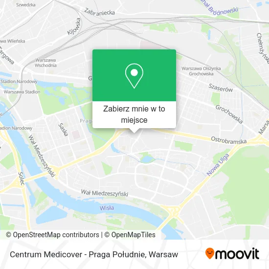 Mapa Centrum Medicover - Praga Południe