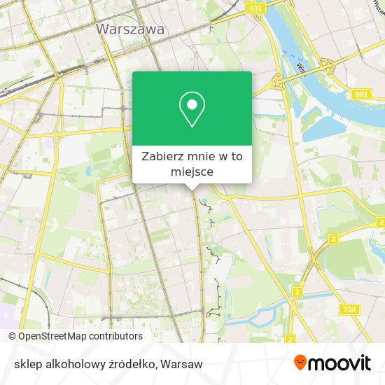 Mapa sklep alkoholowy źródełko