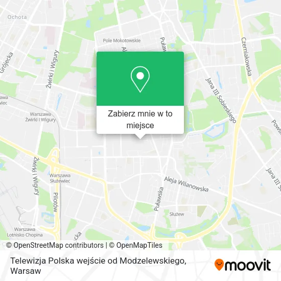 Mapa Telewizja Polska wejście od Modzelewskiego