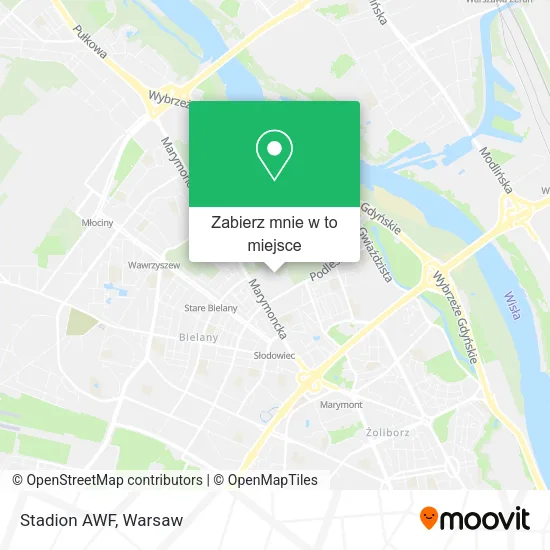 Mapa Stadion AWF