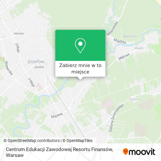 Mapa Centrum Edukacji Zawodowej Resortu Finansów