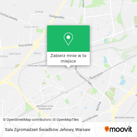 Mapa Sala Zgromadzeń Świadków Jehowy