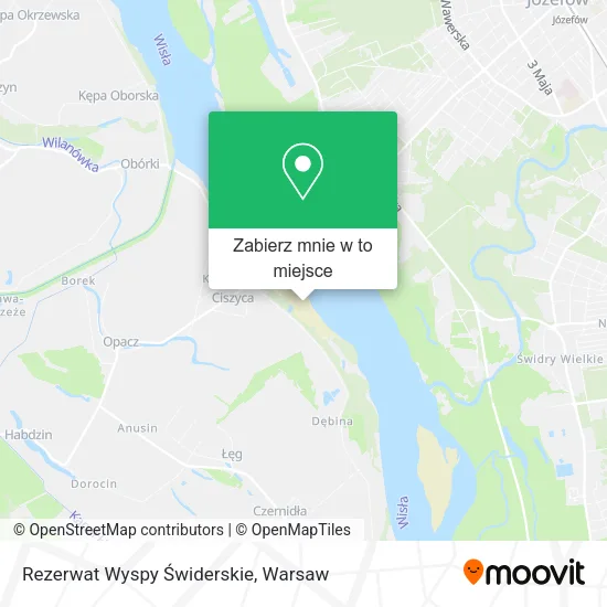 Mapa Rezerwat Wyspy Świderskie