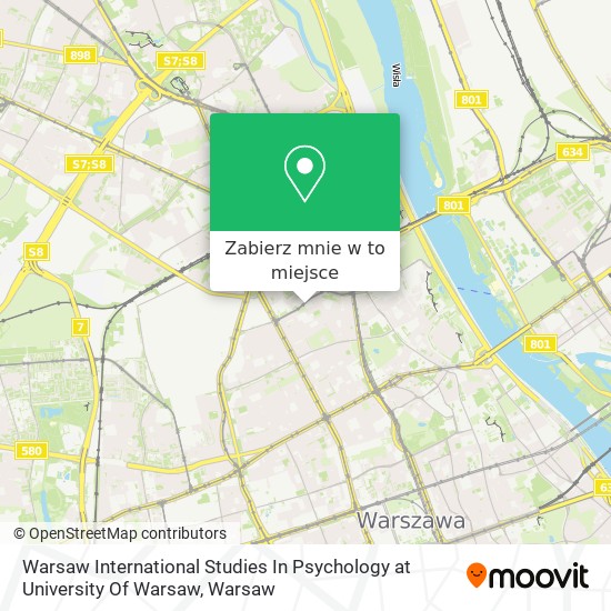 Mapa Warsaw International Studies In Psychology at University Of Warsaw