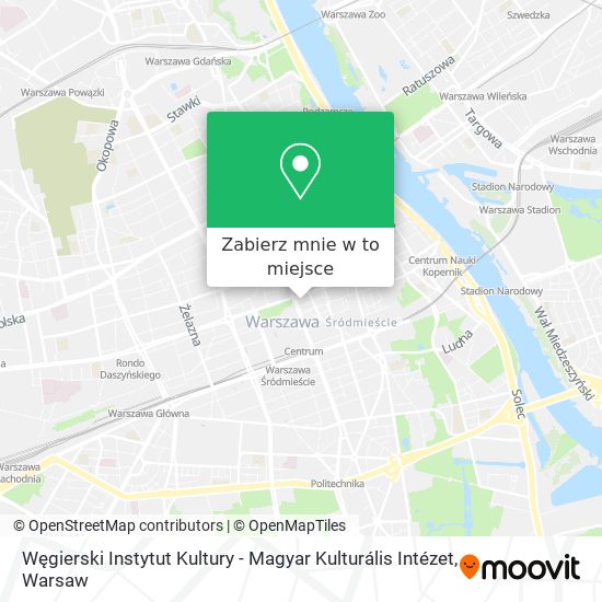 Mapa Węgierski Instytut Kultury - Magyar Kulturális Intézet