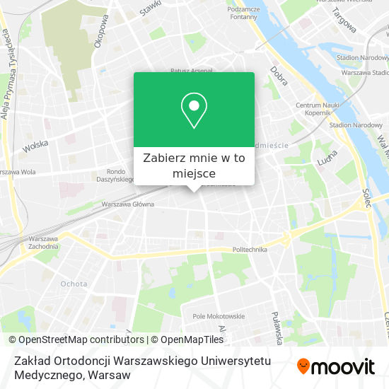 Mapa Zakład Ortodoncji Warszawskiego Uniwersytetu Medycznego