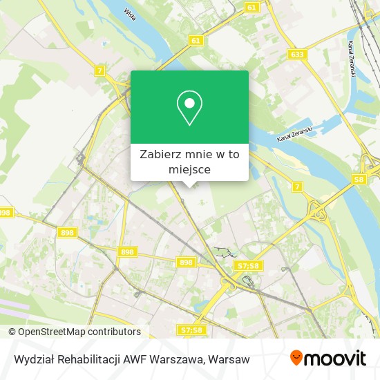 Mapa Wydział Rehabilitacji AWF Warszawa