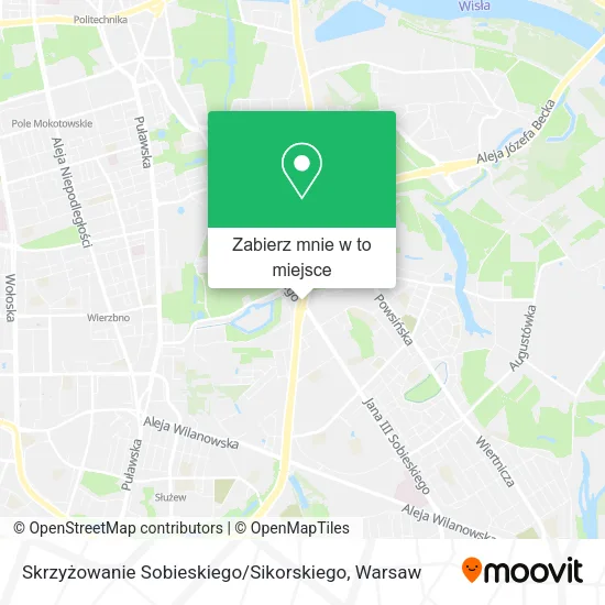 Mapa Skrzyżowanie Sobieskiego / Sikorskiego