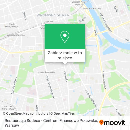 Mapa Restauracja Sodexo - Centrum Finansowe Puławska