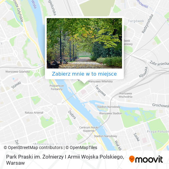 Mapa Park Praski im. Żołnierzy I Armii Wojska Polskiego