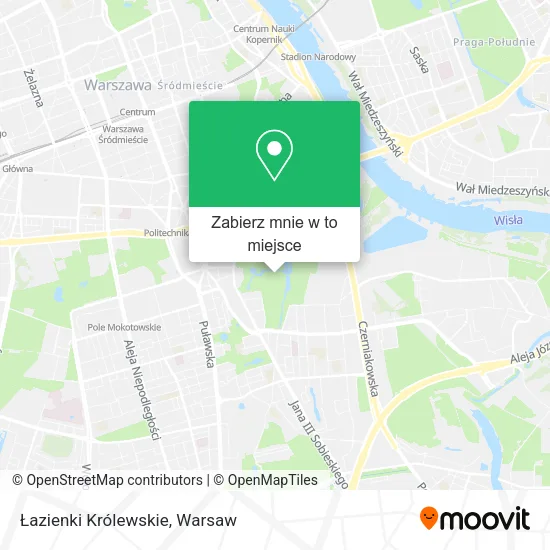 Mapa Łazienki Królewskie