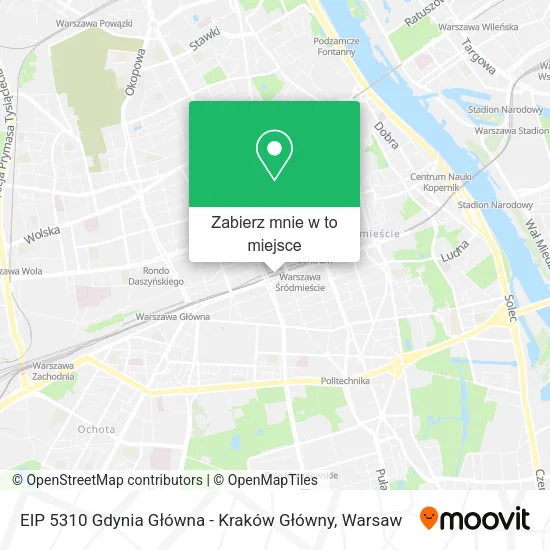 Mapa EIP 5310 Gdynia Główna - Kraków Główny